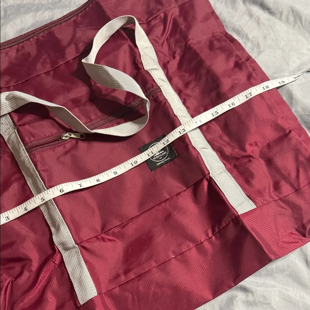 Burgundy Tote Bag with Gray Straps